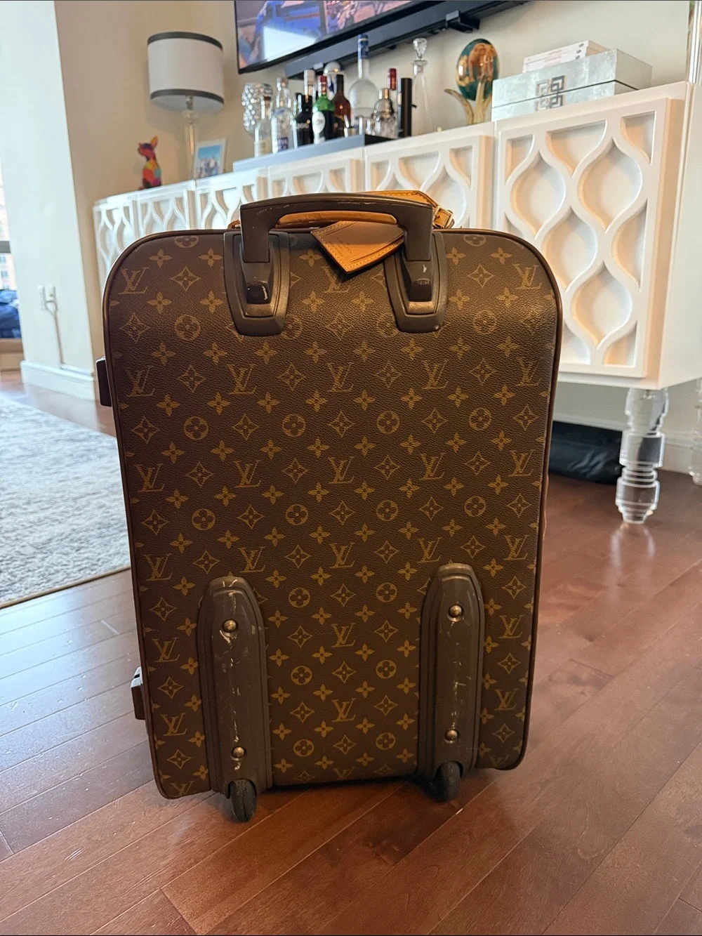 Louis Vuitton Monogram Canvas Rolling Suitcase in Brown and Tan - Picture 3 of 7